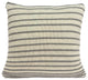 20" X 7" X 20" Transitional Striped Tan Pillow Cover With Down Insert
