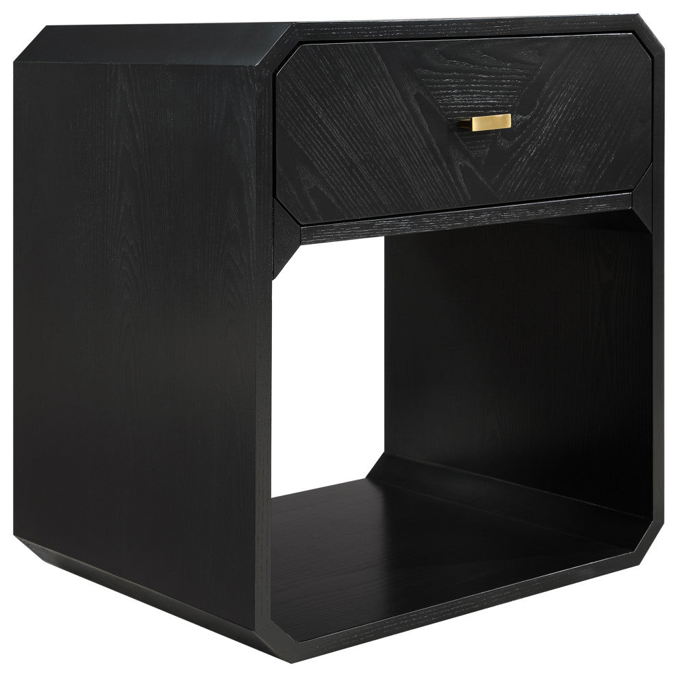 Parker Ash Veneer Nightstand, Black