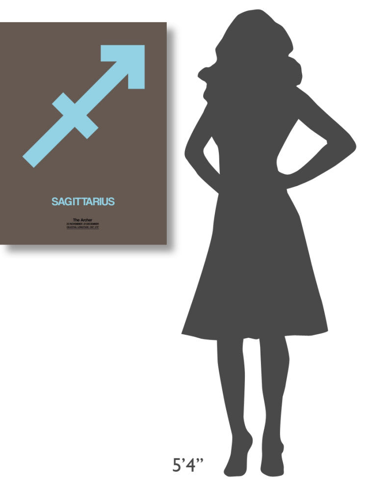 "Sagittarius Zodiac Sign Blue" Fine Art Print
