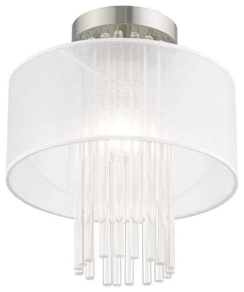 Livex Lighting Brushed Nickel 1-Light Ceiling Mount