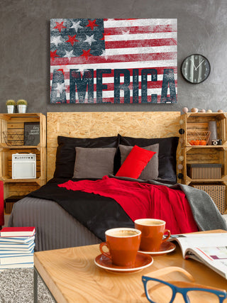 Marmont Hill, "Stars Stripes" by Rick Martin Painting on Wrapped Canvas, 45x30