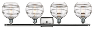 Ballston-Rochester 4-Light 38" Bath Vanity Light, Brushed Satin Nickel, Clear