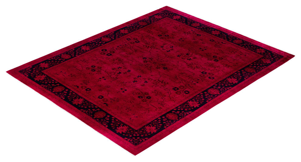 Overdyed One-of-a-Kind Hand-Knotted Area Rug Pink, 8' 2" x 9' 10"
