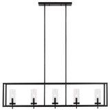 Zire Five Light Island Pendant, Midnight Black