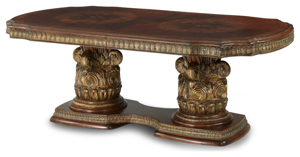 Villa Valencia Rectangular Wood Dining Table, Classic Chestnut