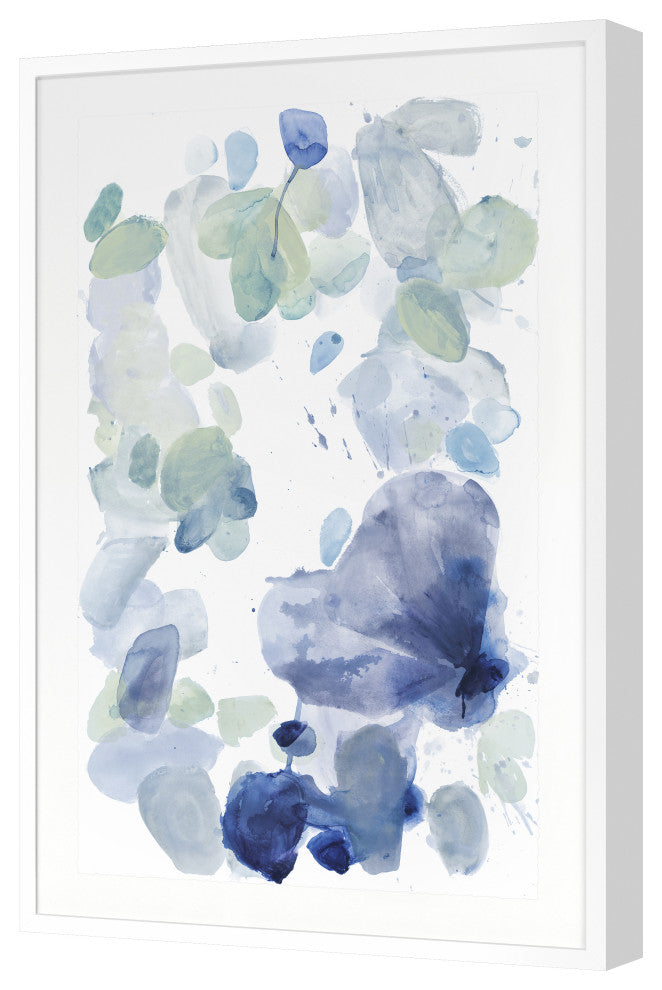 Butterfly Dance in Blue A Fine Art Print, White, 24"x16"