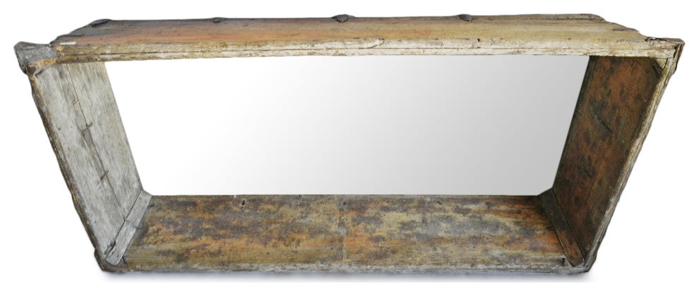 Vintage Wood Trough Mirror