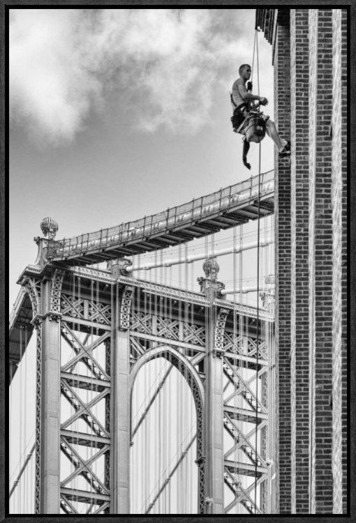 "Shortcut To Brooklyn" Framed Canvas Giclee by Michel Guyot, 16x23"