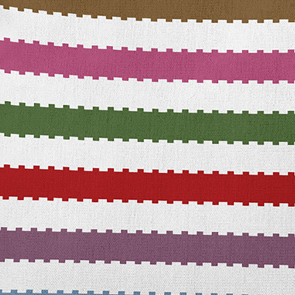 Zippy Stripe Decorative Throw Pillow, Chambray, 26"x 26"