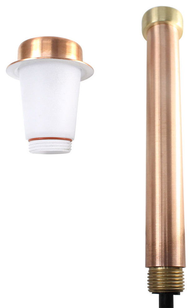 6 Piece Mini Bollard Outdoor LED Area Light Kit, Frosted Diffuser, Copper