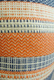 Anastasia Orange Navy and Cream Handmade Luxury Pillow, 20"x36" King