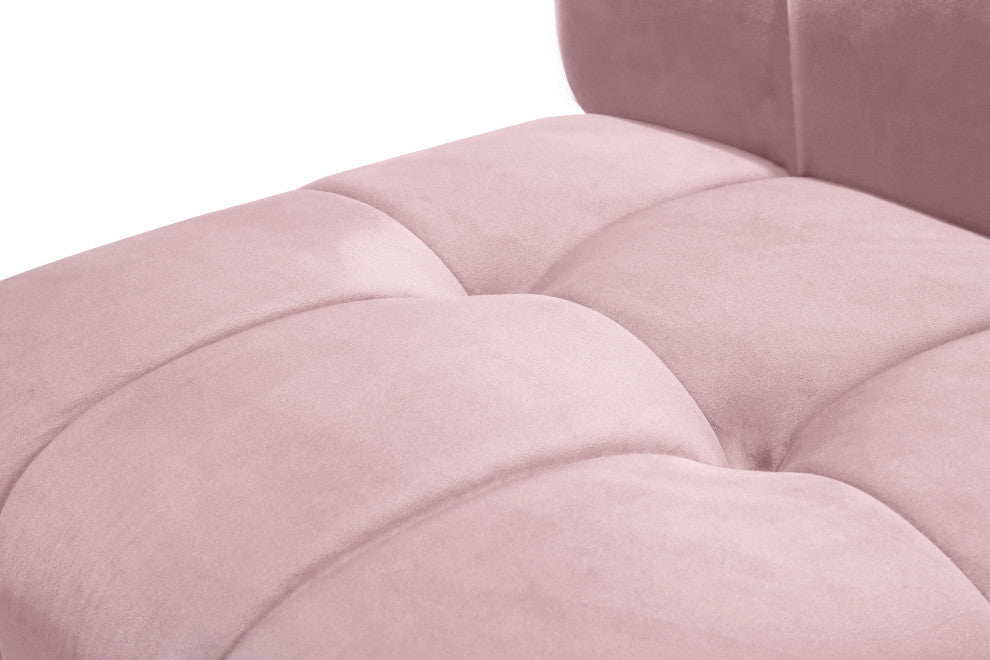 Limitless Velvet Upholstered 14-Piece Modular Sectional, Pink