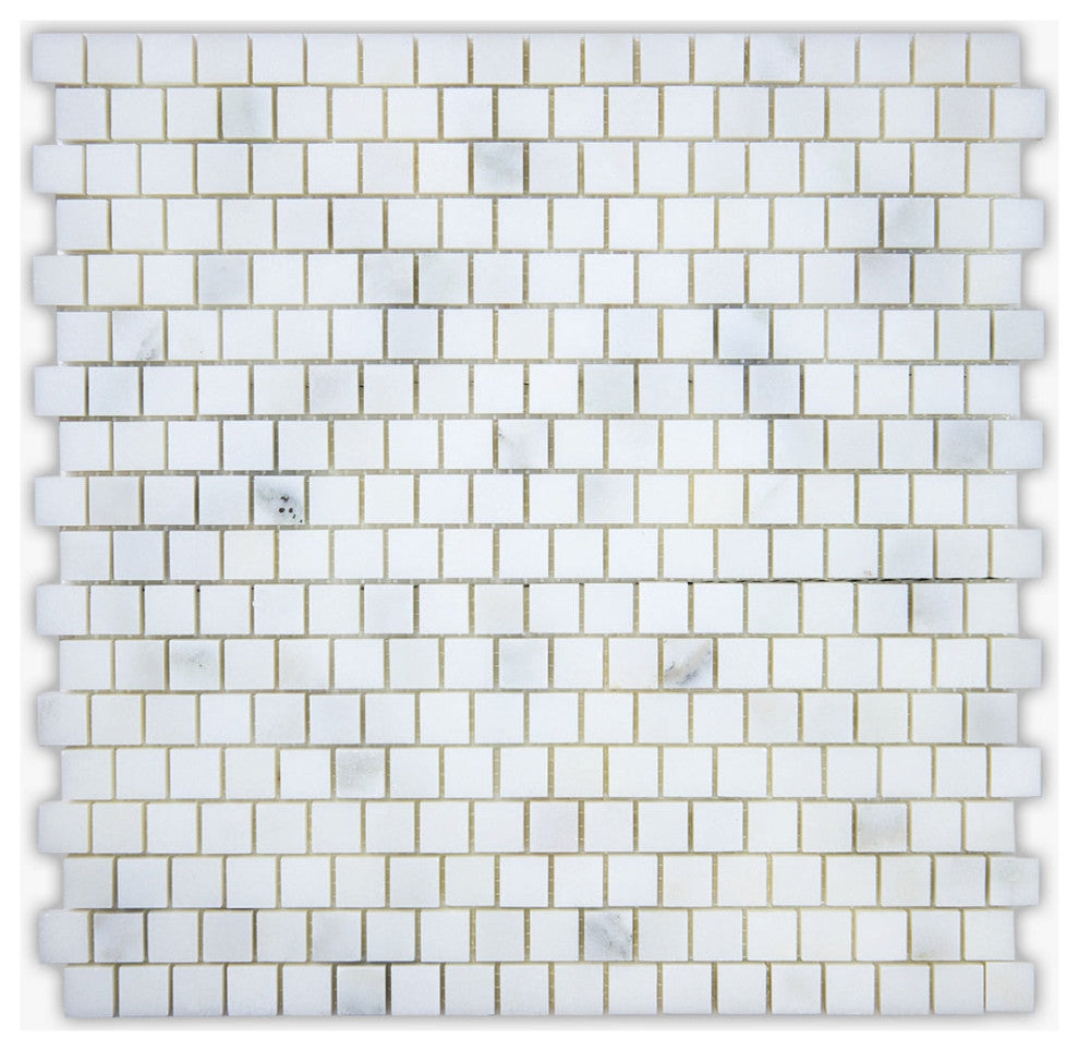 Calacatta Honed 5/8x5/8 Marble Mosaic