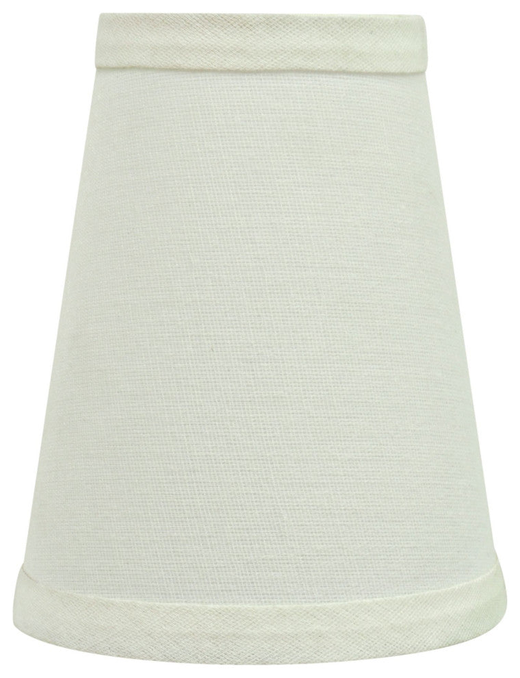 32654-5 Hardback Empire Chandelier Clip On Lamp Shade Off White 2 1/2"x4"x5"