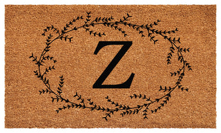 Calloway Mills Rustic Leaf Vine Monogrammed Doormat, 30"x48", Letter Z