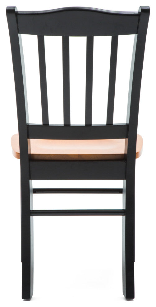 Shaker Dining Chairs, Set of 2, Black and Oak