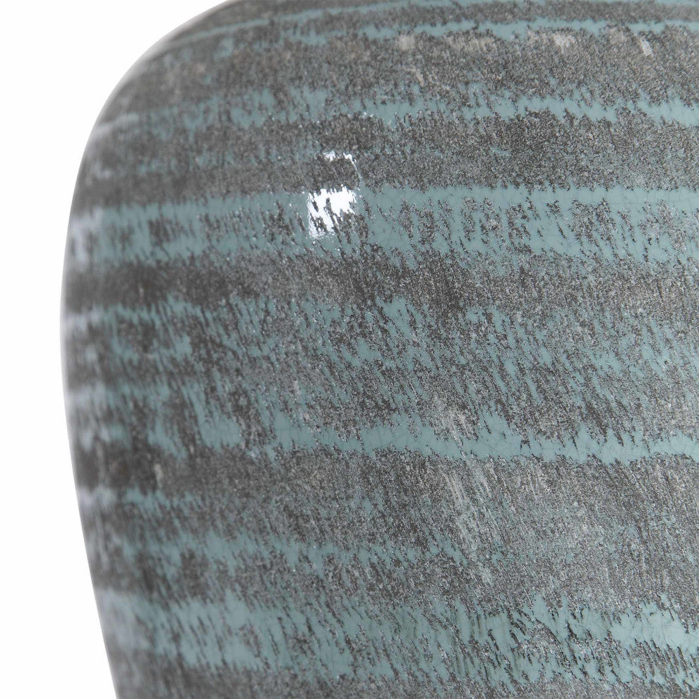 Uttermost 26228-1 Pelia 28" Tall Vase Table Lamp - Light Aqua Blue / Gray