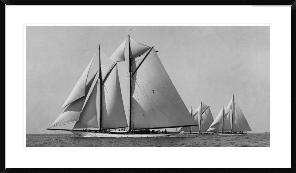 "Schooner Race" Framed Digital Print by Edwin Levick, 44x26"