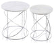HomeRoots 18" x 18" x 20.5" Buffed White Nested Marble Tables Set of 2
