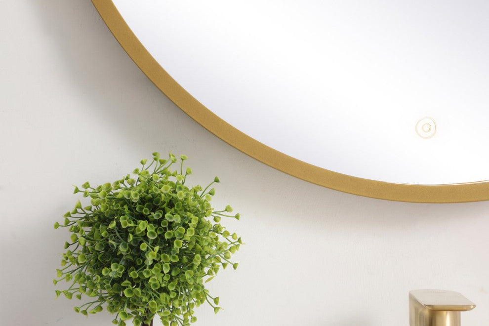 Modern Brass Led Mirror