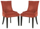 Safavieh Lester Dining Chairs, Set of 2, Rust, Fabric, Espresso
