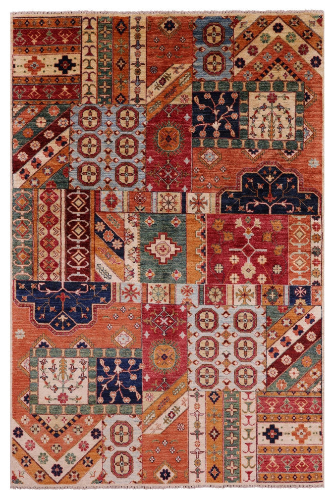 5' 5" X 8' 3" Super Kazak Handmade Wool Rug Q11089