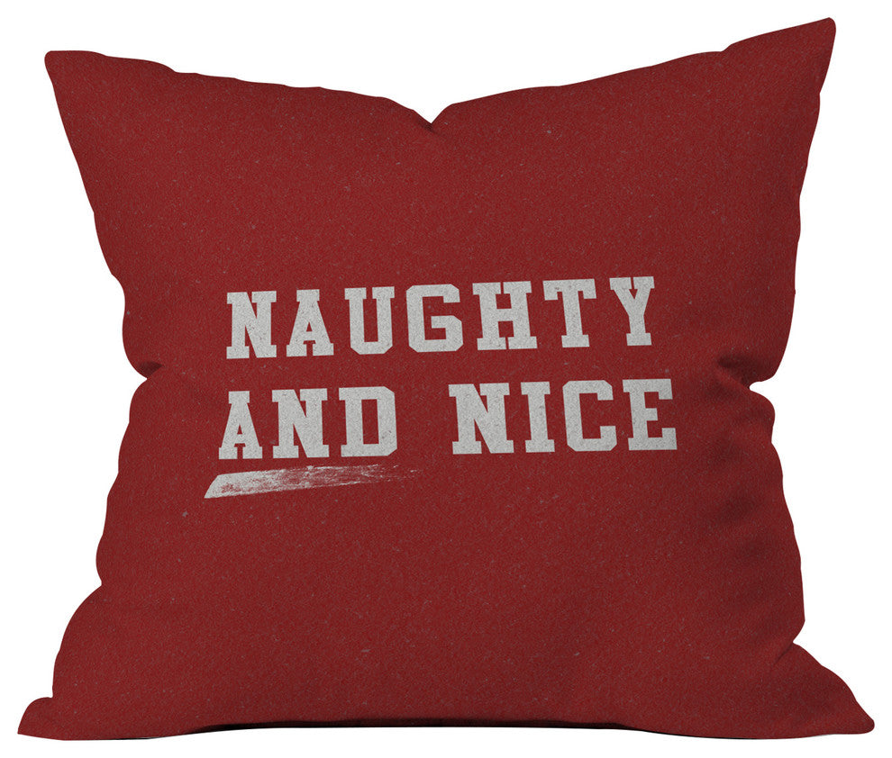 Deny Designs Leah Flores Naughty and Nice Throw Pillow, 20"x20"