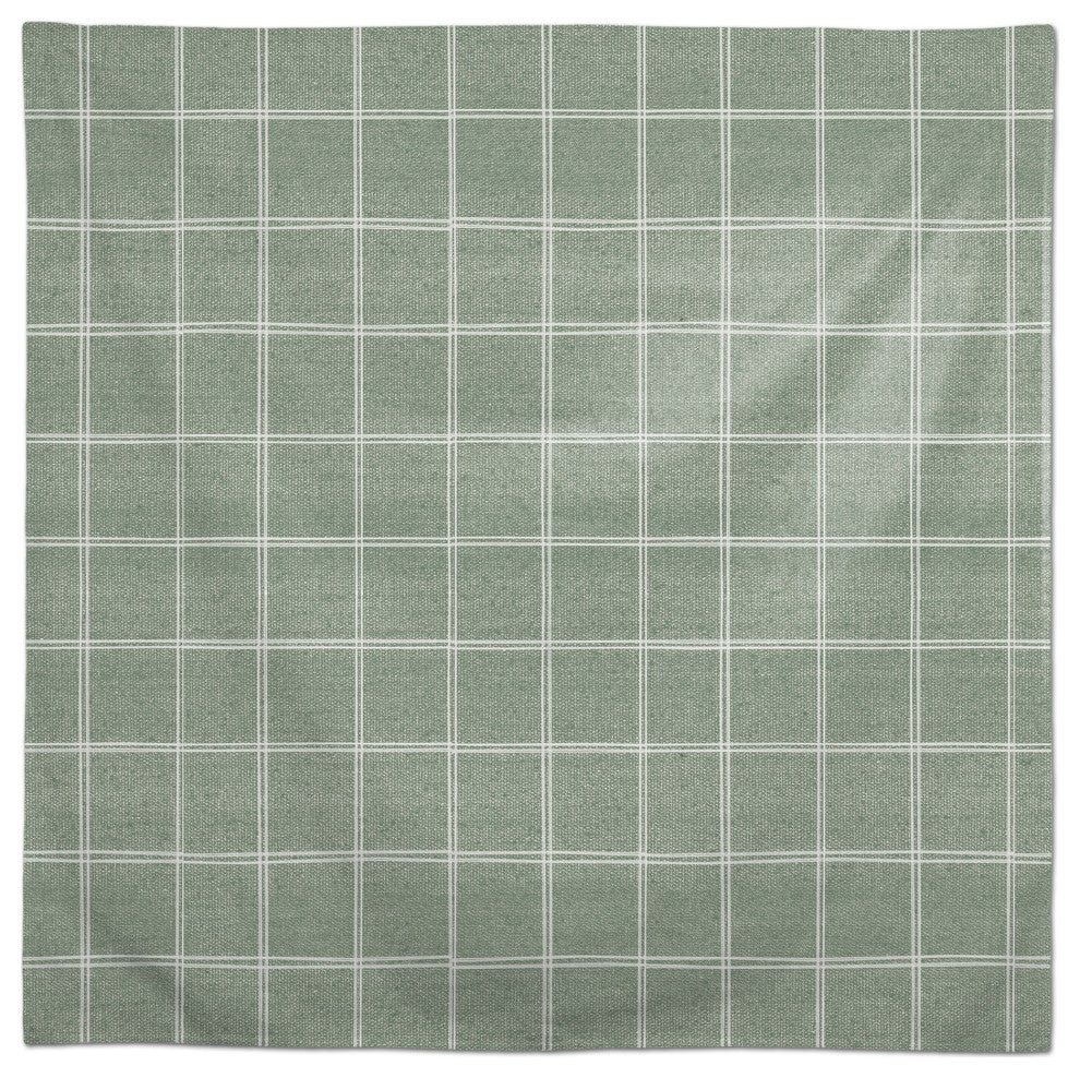 Linen With Plaid Green 2 58x58 Tablecloth