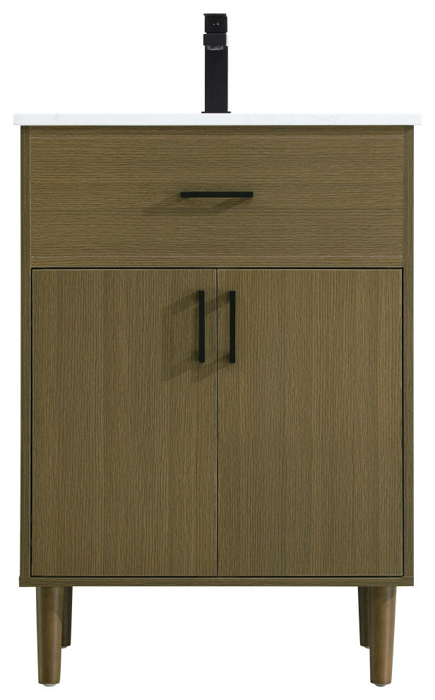 Home Living 24" Single Bathroom Vanity, Chestnut Brown