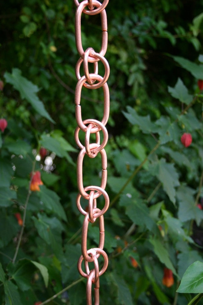 Link and Loop Copper Rain Chain with Installation Kit, 10 Foot