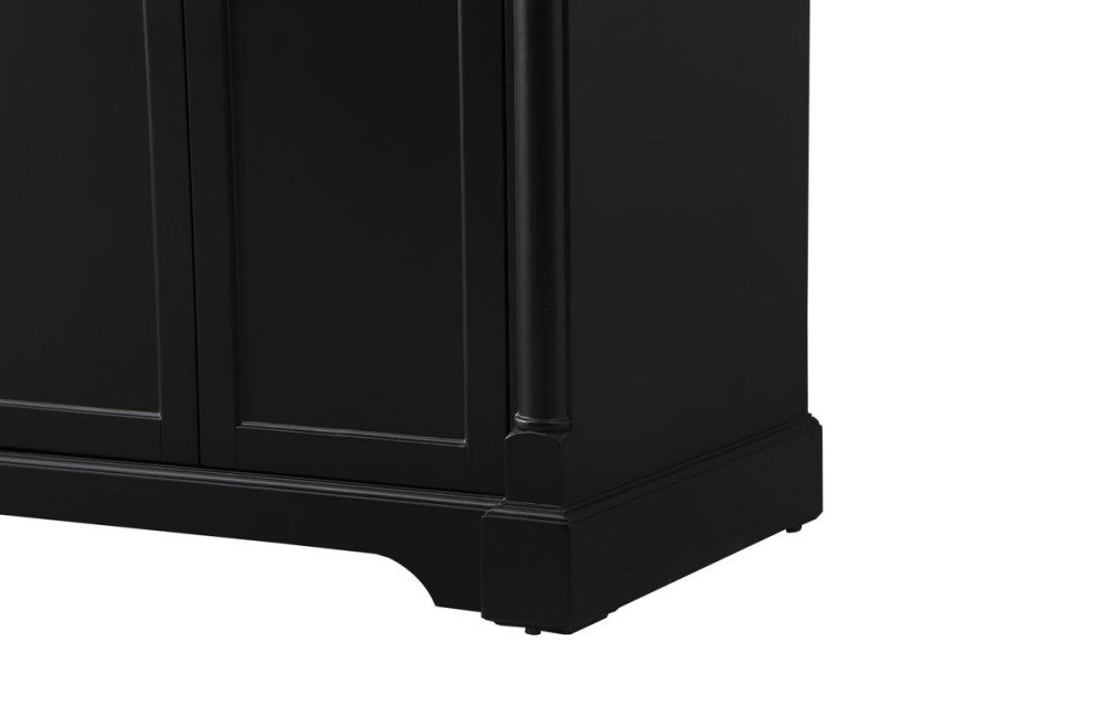 Home Living 21.5" Transitional Black-Light Bathroom Vanity, Black, 72