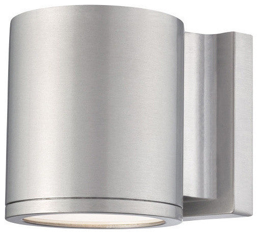 WAC Lighting Tube LED Outdoor Wall Light, Brushed Aluminum