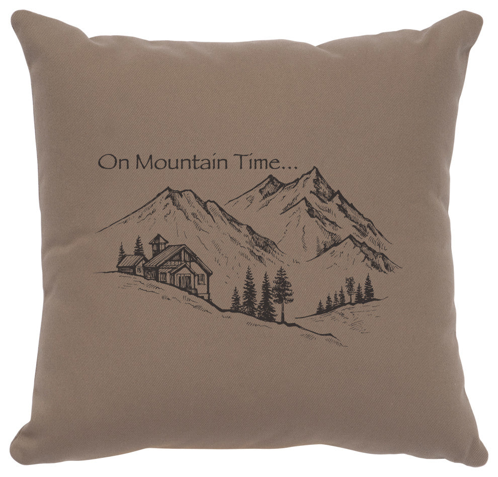 Image Pillow 16x16 Mtn Time Cotton Taupe