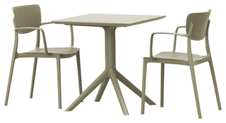 Loft Bistro Set 3 Piece With 27" Table Top Taupe
