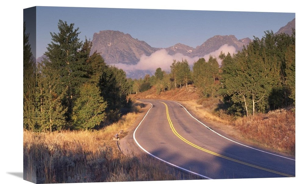 "Highway And Mt Moran, Grand Teton National Park, Wyoming" Artwork, 18" x 12"