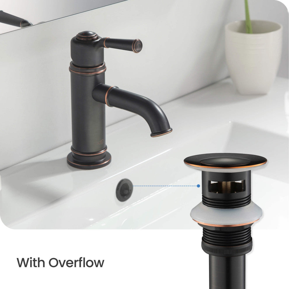 Pop-Up Drain Stopper with Overflow KPW100, Oil Rubbed Bronze