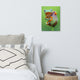 Tiny Green Tree Frog on Lotus Bloom Wildlife Floral Photo Canvas Wall Art Prints, 12" X 16"