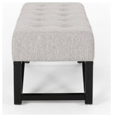 Emily Contemporary Fabric Ottoman Bench, Light Gray, Black