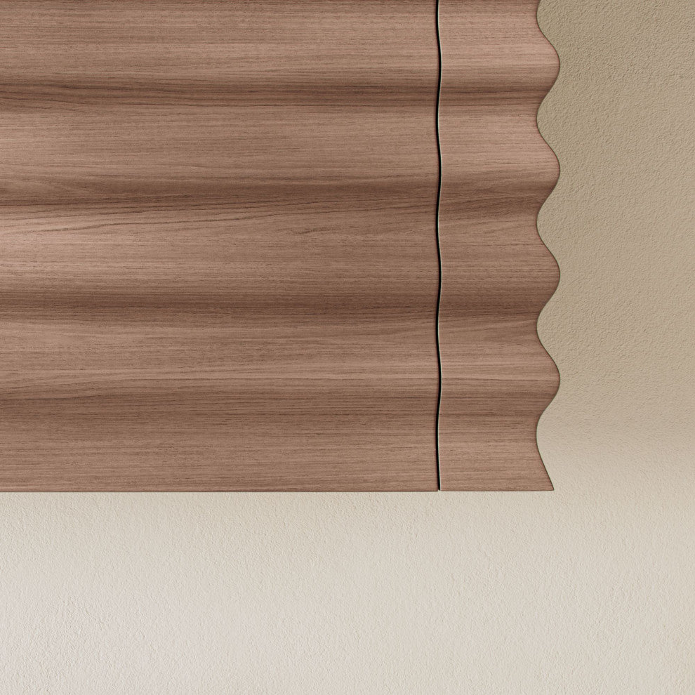 The Accordion Bathroom Vanity, Chestnut Oak, 60", Right Single Sink, Wall Mounted