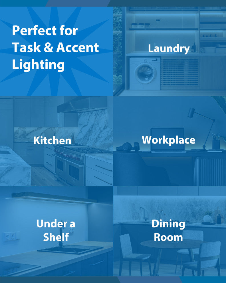 UCB Series Selectable LED Under Cabinet Light, 33", No Switch