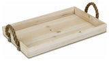Natural Wooden Tray With Rope Handles