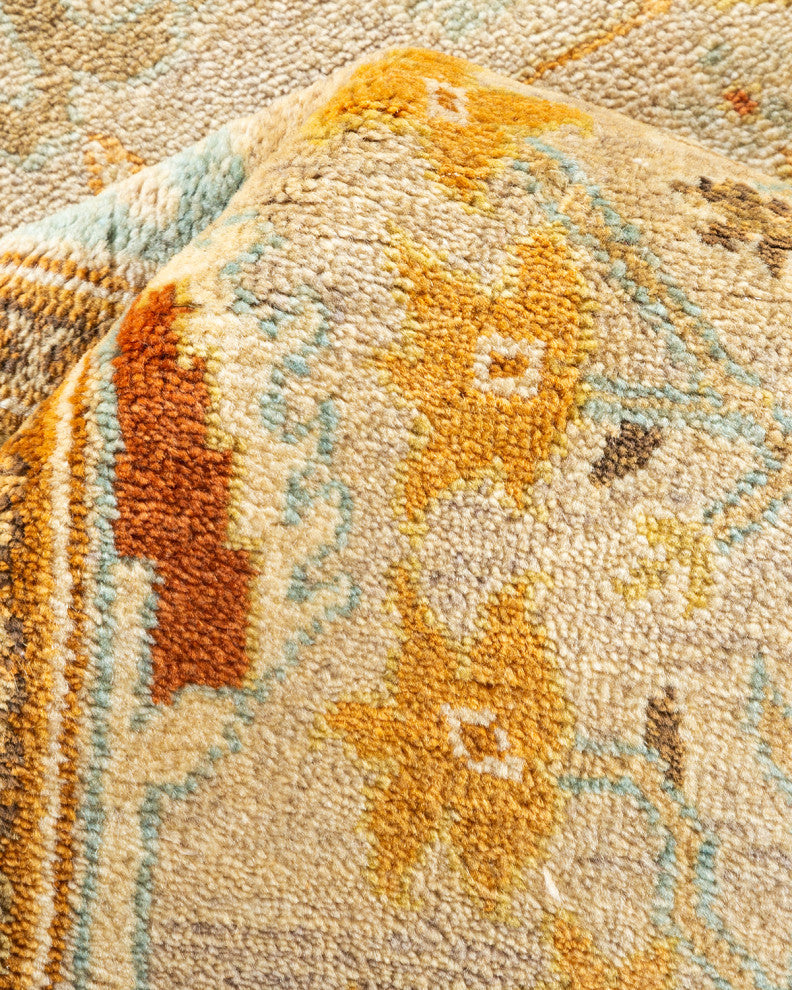 Eclectic, One-of-a-Kind Hand-Knotted Area Rug Ivory, 9' 0" x 12' 3"