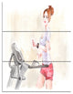 "Pretty Workout With Fitness Watch" Digital Metal Wall Art, 3 Panels, 28"x36"