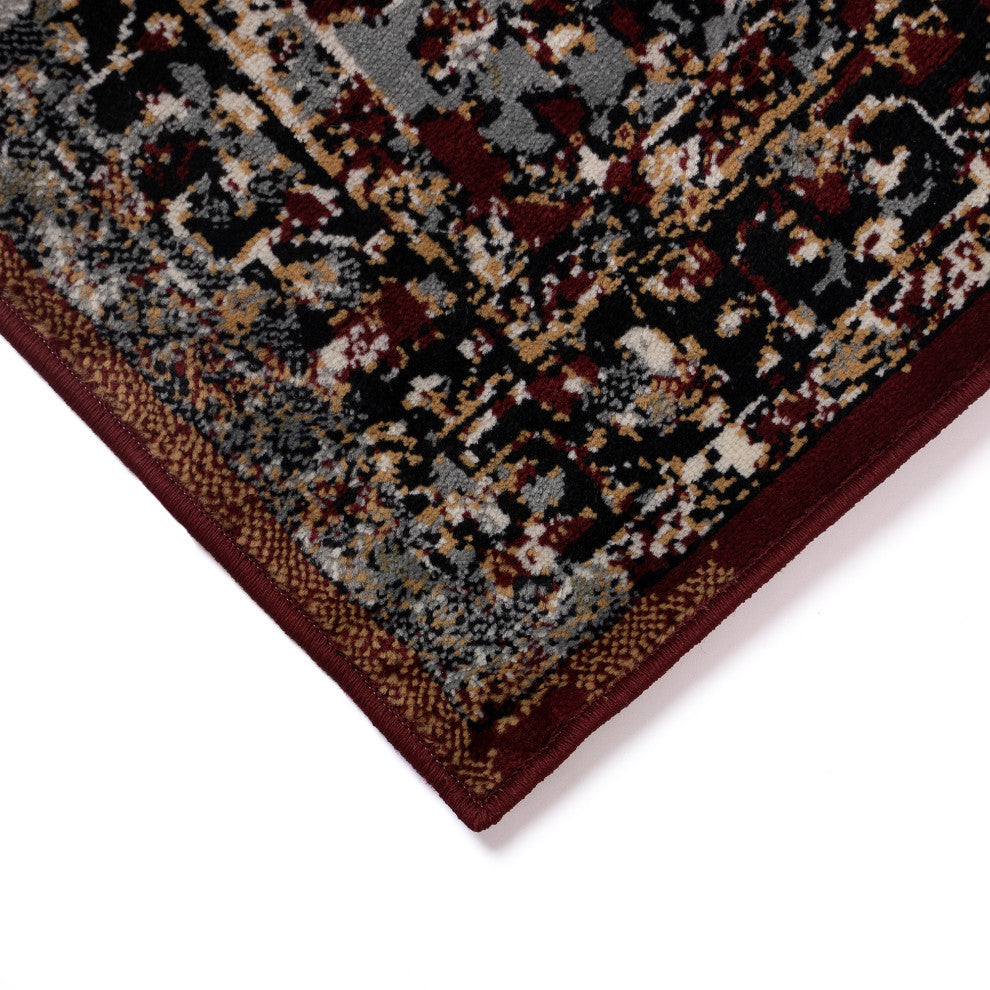 Aurora Medallion Indoor Rug, Red, 1'11"x7'6" Runner