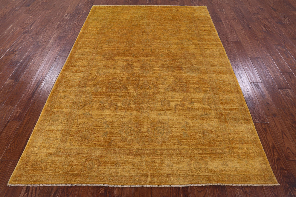 6' 2" X 9' 2" Full Pile Overdyed Hand-Knotted Wool Rug - PR2438
