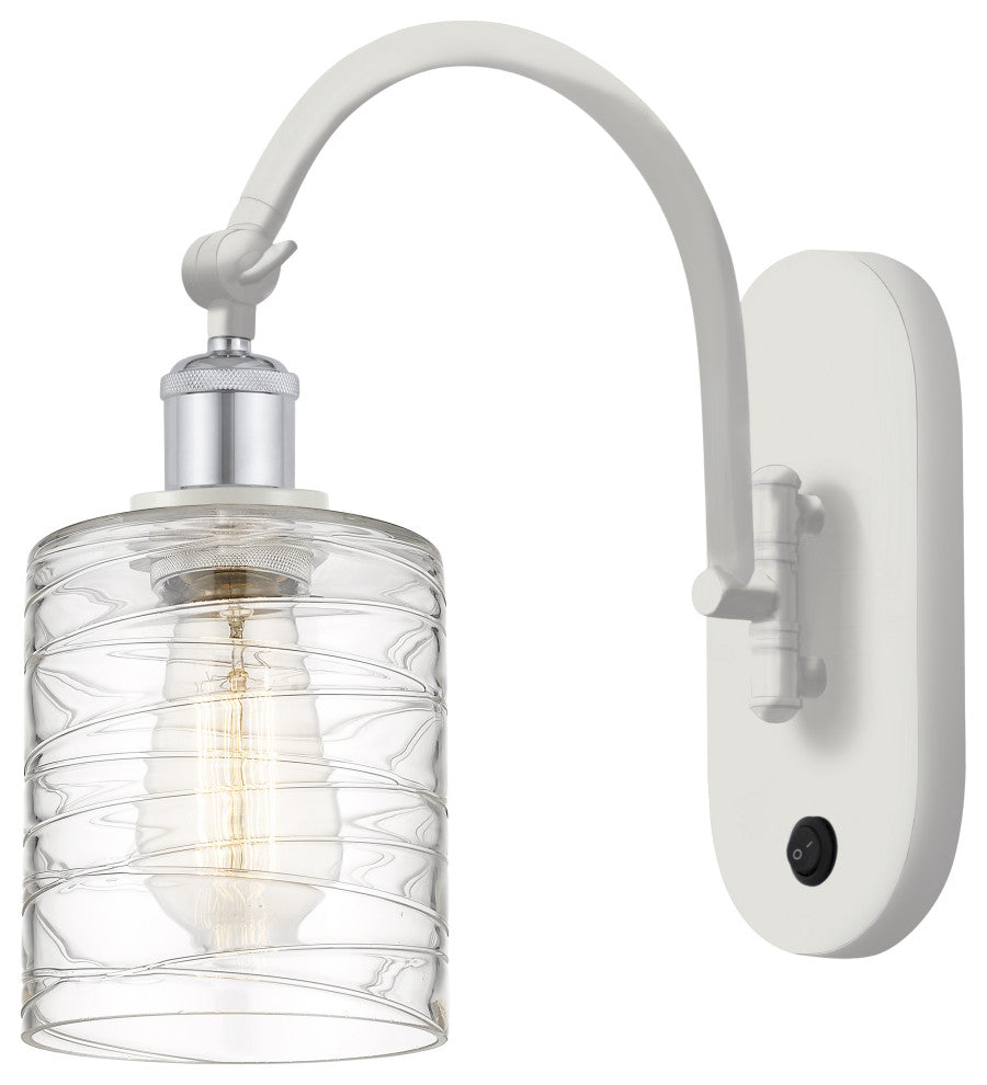 Innovations 518-1W-WPC-G1113-LED 1-Light Sconce, White and Polished Chrome