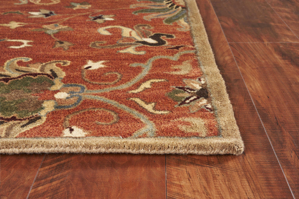 HomeRoots 5' Round Polyester Blue or Sage Area Rug