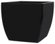 Pacifica Square Curved Planter Box, Black, 16"x16"x14.5"