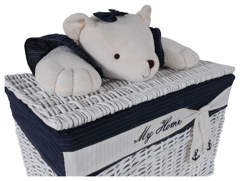 Anne Home, Set Of 5 Rectangular Willow Baskets Bear Design