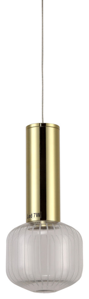 Bethel International ZD06P8G 1 Light LED Pendant, Gold